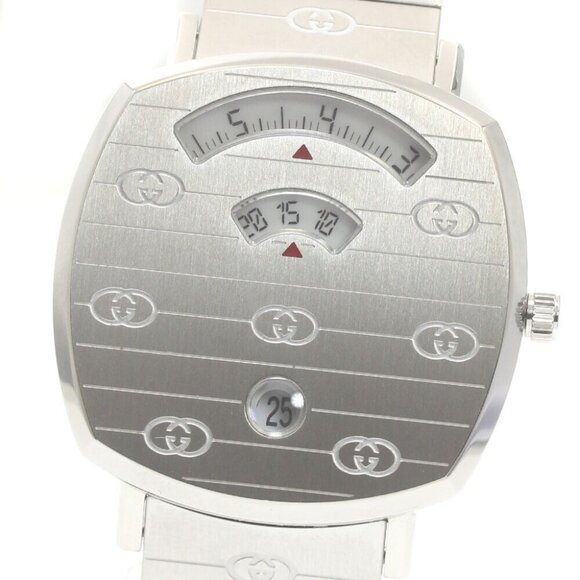 GUCCI Grip watch 157.4/YA157401 Date white Dial Quartz Men's Watch - Picture 2 of 12